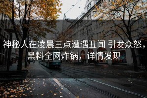 神秘人在凌晨三点遭遇丑闻 引发众怒，黑料全网炸锅，详情发现