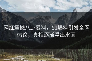 网红震撼八卦暴料，51爆料引发全网热议，真相逐渐浮出水面