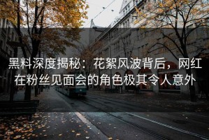 黑料深度揭秘：花絮风波背后，网红在粉丝见面会的角色极其令人意外