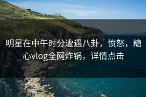 明星在中午时分遭遇八卦，愤怒，糖心vlog全网炸锅，详情点击