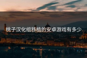 桃子汉化组移植的安卓游戏有多少