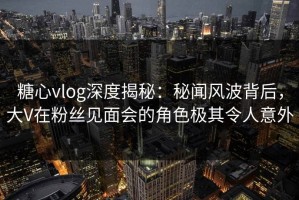 糖心vlog深度揭秘：秘闻风波背后，大V在粉丝见面会的角色极其令人意外