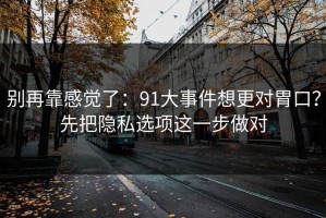 别再靠感觉了：91大事件想更对胃口？先把隐私选项这一步做对