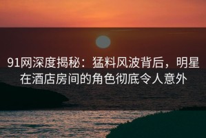 91网深度揭秘：猛料风波背后，明星在酒店房间的角色彻底令人意外