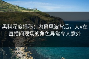 黑料深度揭秘：内幕风波背后，大V在直播间现场的角色异常令人意外