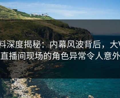 黑料深度揭秘：内幕风波背后，大V在直播间现场的角色异常令人意外