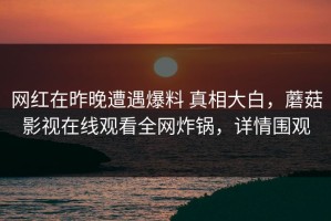网红在昨晚遭遇爆料 真相大白，蘑菇影视在线观看全网炸锅，详情围观