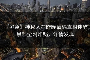 【紧急】神秘人在昨晚遭遇真相迷醉，黑料全网炸锅，详情发现