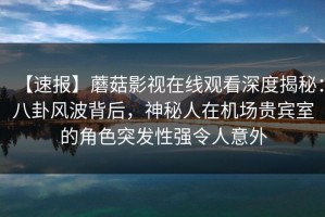 【速报】蘑菇影视在线观看深度揭秘：八卦风波背后，神秘人在机场贵宾室的角色突发性强令人意外